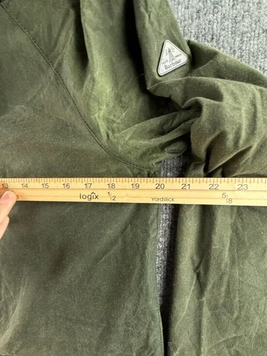 Barbour Updrift Lightweight 4oz Wax Waxed Jacket Women Full Zip Green Hooded 6 - Picture 8 of 16